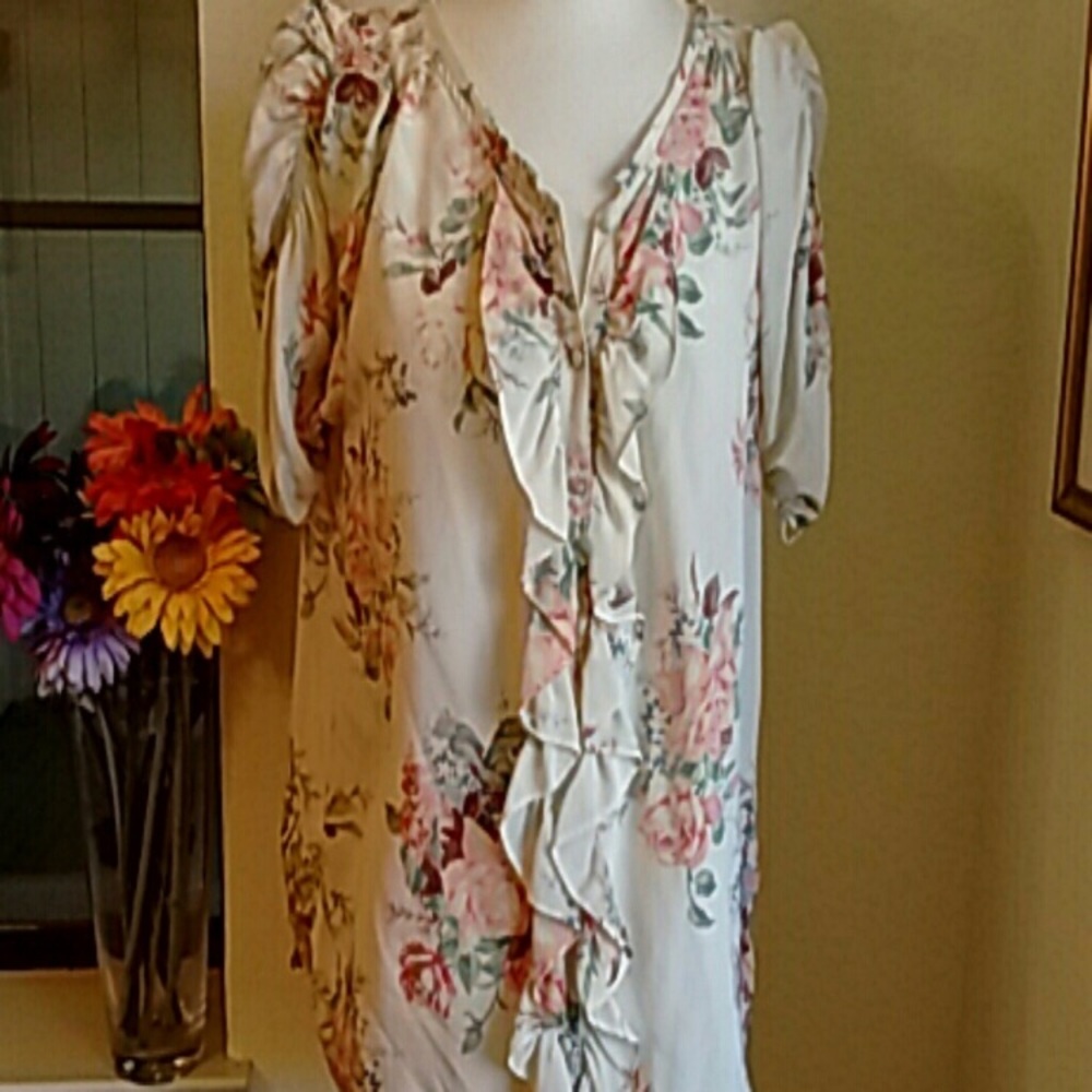 Joie Beautiful Ruffled Floral Blouse